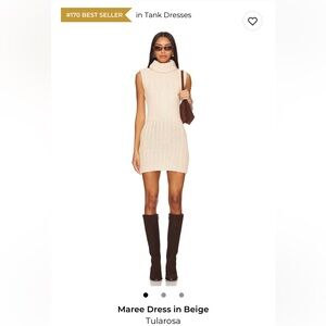 Elegant Cream Sleeveless Knit Dress size small